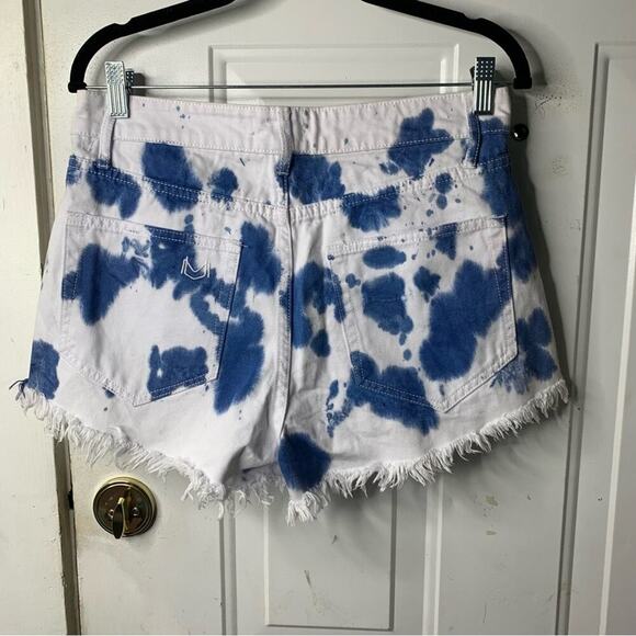 Show me your Mumu high waisted blue tie dye indigo shorts size 28 - Picture 3 of 7